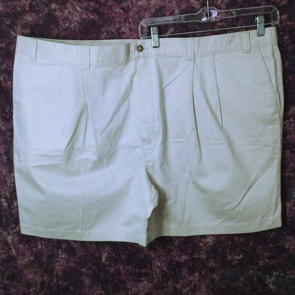 NWT Deadstock 90s Harbor Bay Casual Chino Shorts Men-54 Cotton Pleated 4-Pocket - Picture 2 of 9